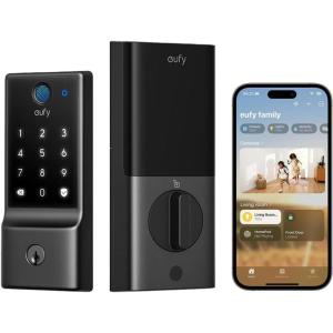 imageeufy Smart Lock E31 Fingerprint Keyless Entry Door Lock with Apple Home Ecosystem for Front Door or Back Supports Matter Apple Home Alexa Google 10000mAh Battery Auto LockMatter  WiFi  Fingerprint  8 AA batteries