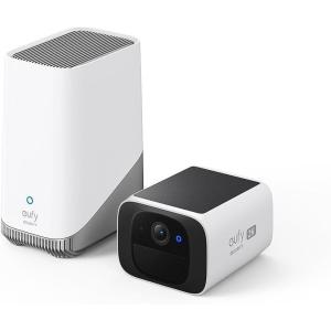 imageeufy security S220 SoloCam with HomeBase 3Solar Security Camera Wireless Outdoor Camera Continuous Power 2K Resolution Wireless 24 GHz WiFi No Monthly Fee HomeBase 3 Compatible