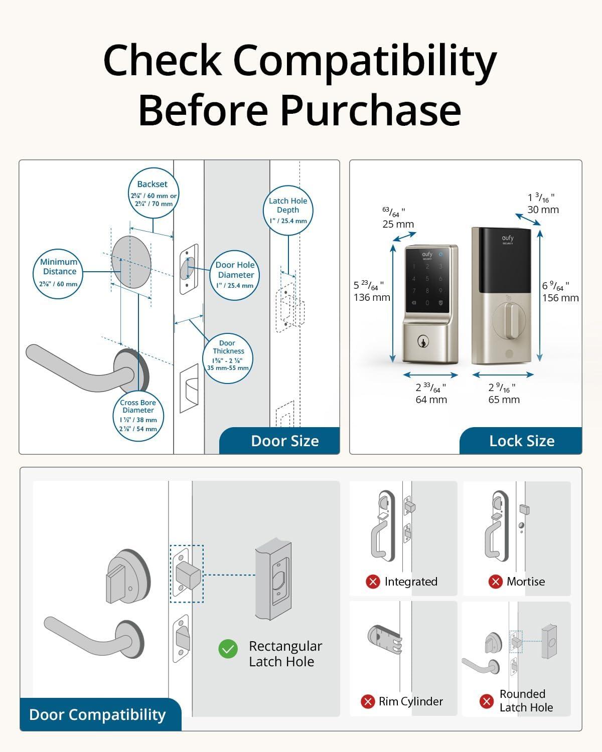 imageeufy Security Smart Lock C210 WiFi Deadbolt with Keyless Entry Touchscreen Keypad Easy Installation and Remote App Control No Bridge Needed New NickelNickel