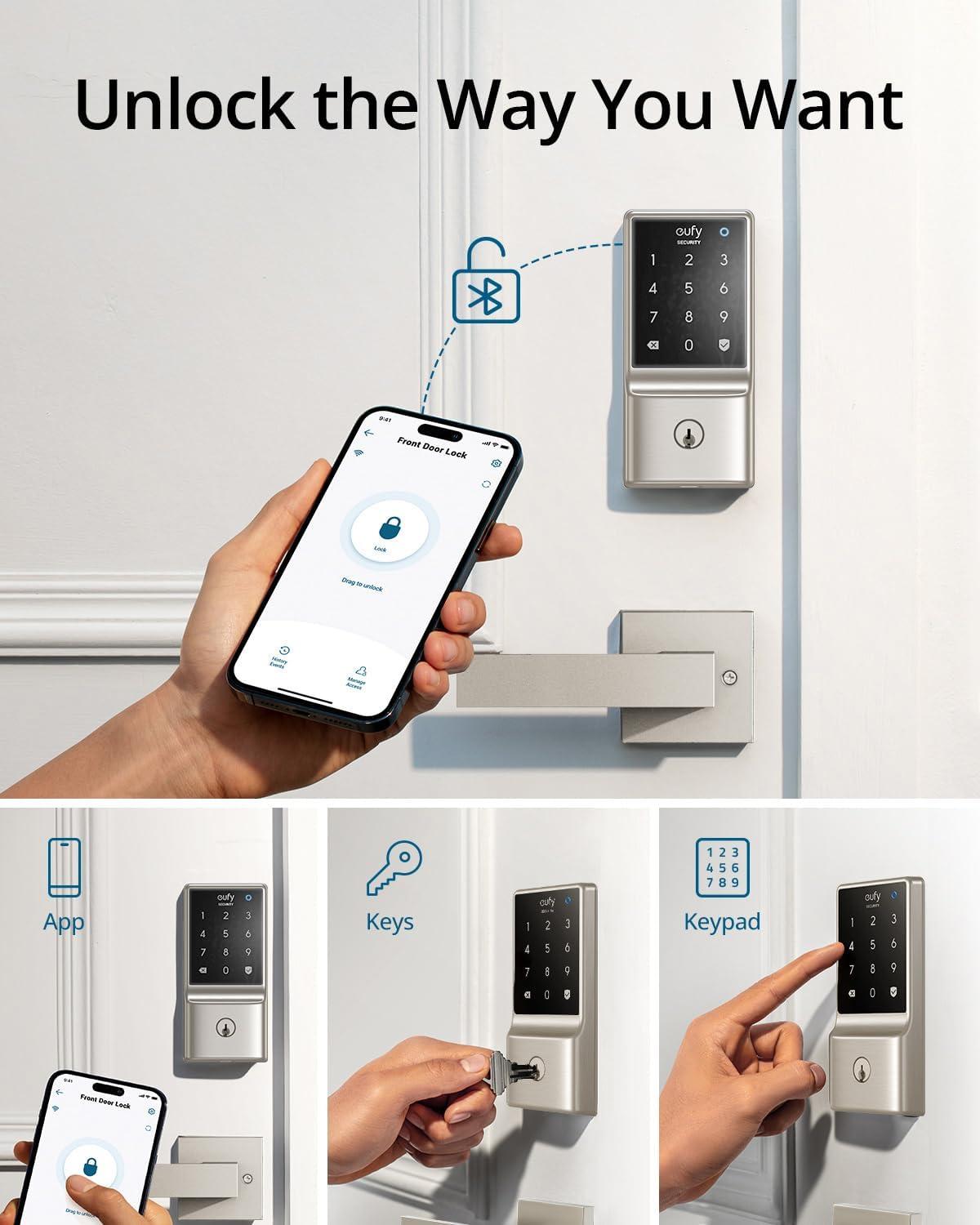 imageeufy Security Smart Lock C210 WiFi Deadbolt with Keyless Entry Touchscreen Keypad Easy Installation and Remote App Control No Bridge Needed New NickelNickel