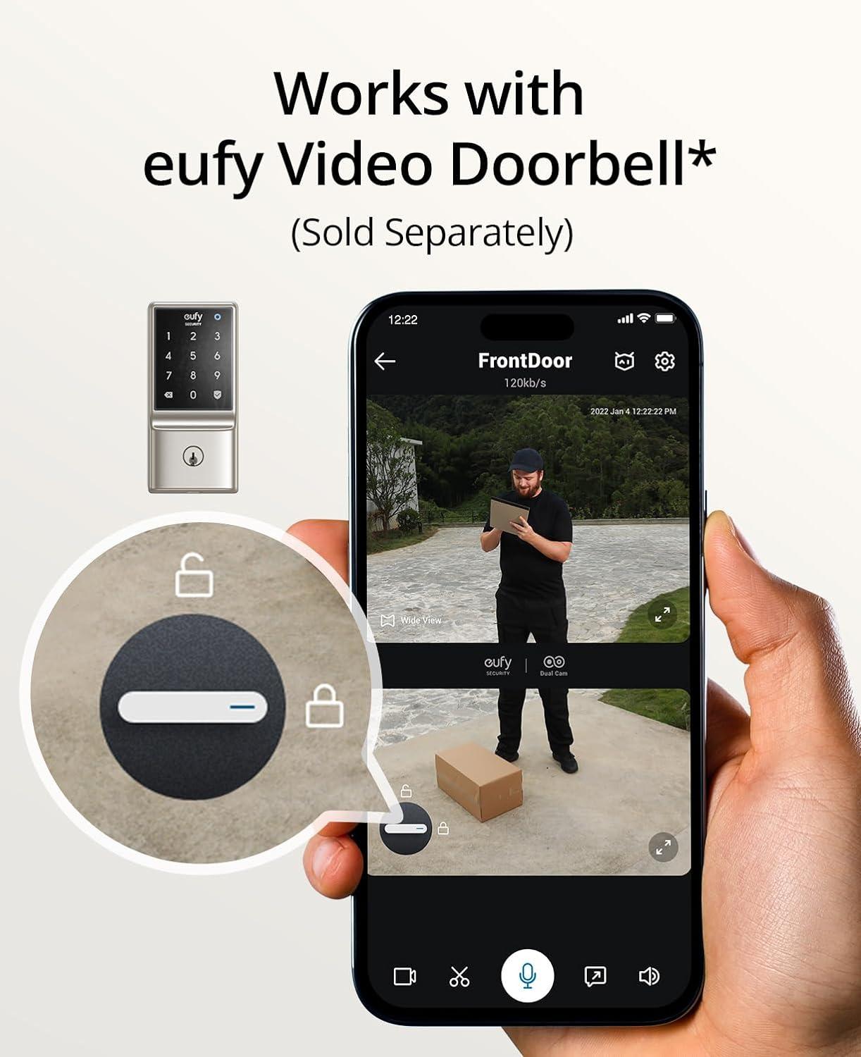 imageeufy Security Smart Lock C210 WiFi Deadbolt with Keyless Entry Touchscreen Keypad Easy Installation and Remote App Control No Bridge Needed New NickelNickel