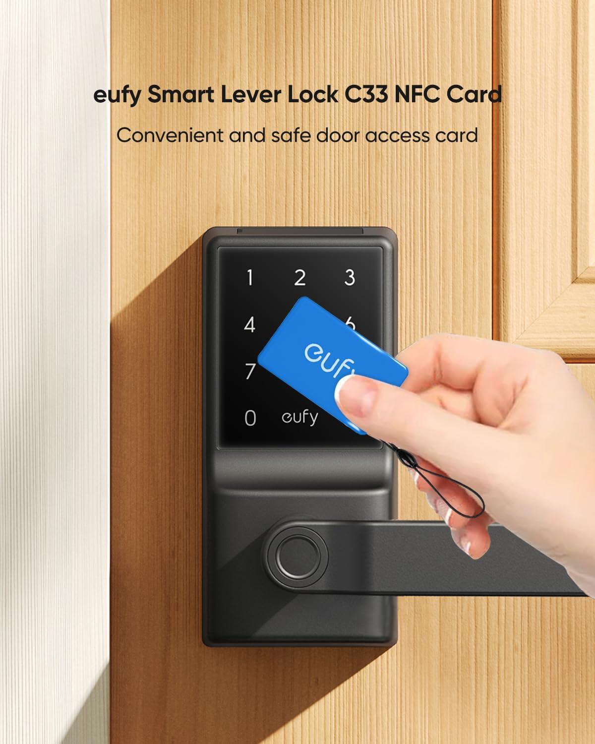 imageeufy Security NFC Card for Smart Lock C33 Access Card for Keyless Entry Door Lock C33 NFC Key Card Works for Builtin WiFi Deadbolt C33 3 Pcs