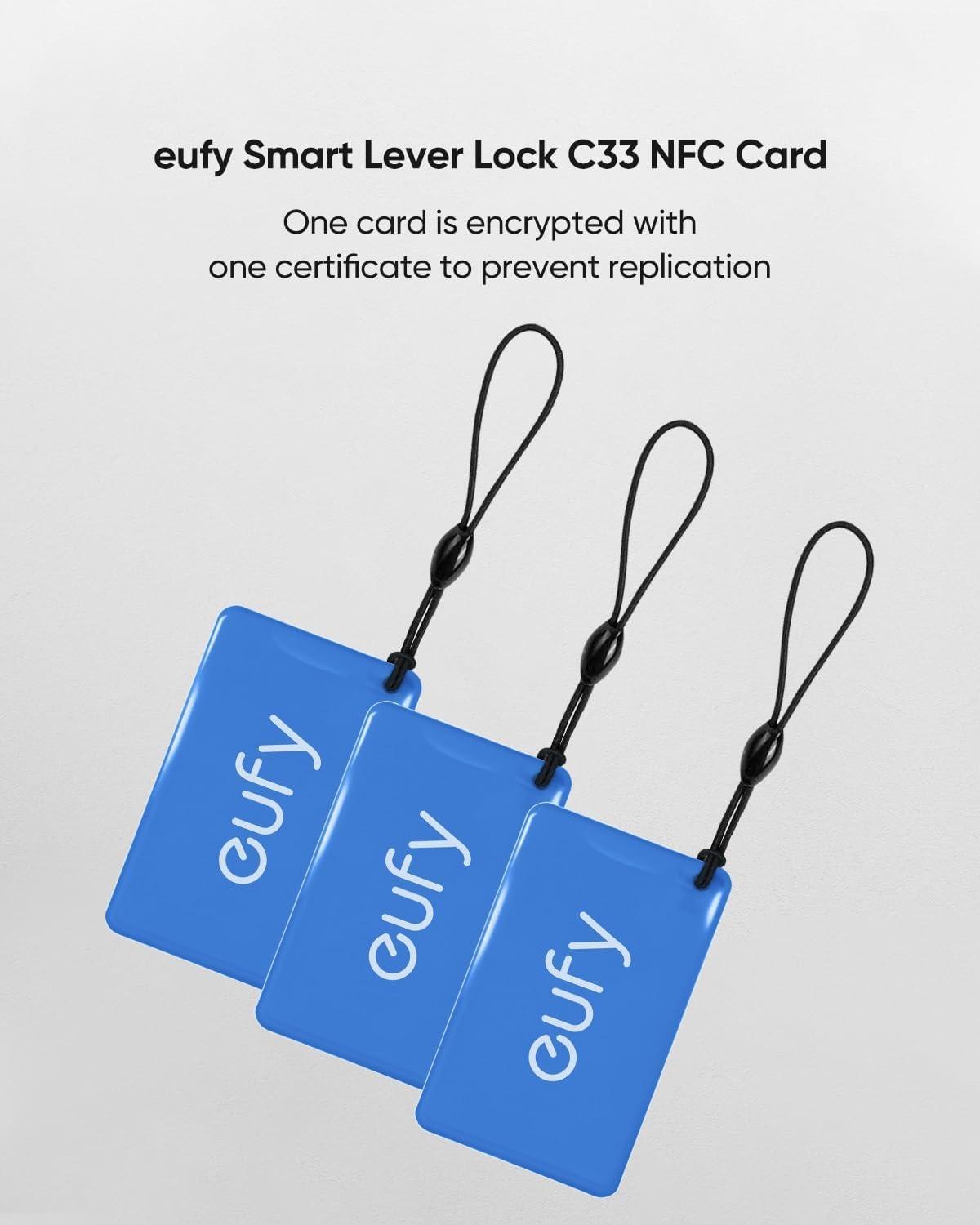imageeufy Security NFC Card for Smart Lock C33 Access Card for Keyless Entry Door Lock C33 NFC Key Card Works for Builtin WiFi Deadbolt C33 3 Pcs