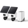 imageeufy Security eufyCam S4 2Cam Kit Solar Security Camera Wireless Outdoor Triple Lens BulletPTZ Cam 4K UHD 360 Pan and Tilt Auto Track 8 Hybrid Zoom Color Night Vision Expandable Storage