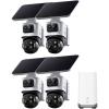 imageeufy Security eufyCam S4 4Cam Kit Solar Security Camera Wireless Outdoor Triple Lens BulletPTZ Cam 4K UHD 360 Pan and Tilt Auto Track 8 Hybrid Zoom Color Night Vision Expandable Storage4Cam Kit