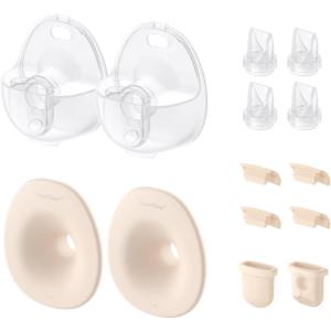 imageeufy Original 24mm Flange Milk Container Diaphragm 2Pack ampamp Duckbill Valves Spout Cap 4Pack Replacement Accessories for Wearable Breast Pump S1S1 Pro