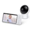 imageeufy Security SpaceView Pro Video Baby Monitor with 5quot Screen TwoWay Audio 720p Pan ampamp Tilt Night Vision Lullaby Player Wide Angle Lens Not Included No App Required Renewed
