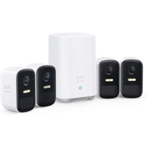 imageeufy Security eufyCam 2C 4Cam Kit Wireless Home Security System with 180Day Battery Life HomeKit Compatibility 1080p HD IP67 Night Vision No Monthly Fee Renewed