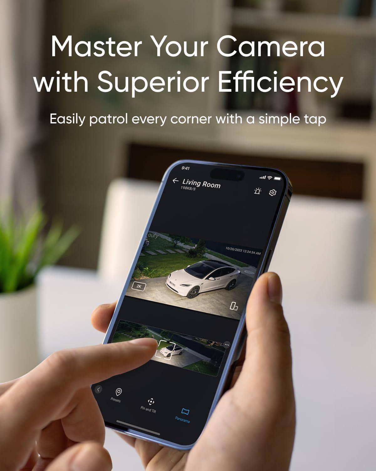 imageeufy Security Floodlight Camera E30 with Video Doorbell E340 Battery Powered 360 Pan and Tilt AI Detection and Tracking 2K Video 24GHz WiFi Custom Voice and Light Alerts 247 Recording