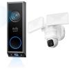 imageeufy Security Floodlight Camera E30 with Video Doorbell E340 Battery Powered 360 Pan and Tilt AI Detection and Tracking 2K Video 24GHz WiFi Custom Voice and Light Alerts 247 Recording