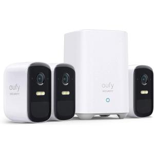 imageeufy Security eufyCam 2C Pro 3Cam Kit Wireless Home Security System with 2K Resolution 180Day Battery Life HomeKit Compatibility IP67 Night Vision and No Monthly Fee Renewed