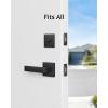 imageeufy Security Square Door Handle  Easy Installation Fits All  Matte Black