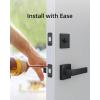 imageeufy Security Square Door Handle  Easy Installation Fits All  Matte Black