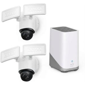 imageeufy Security Floodlight Wired Camera E340 2packHomebase3 Security Camera Outdoor 355 Pan amp Tilt 247 Recording 2000 LM Motion Detection Dual Cam No Monthly FeeExpandable Storage up to 16TB2packHomebase3