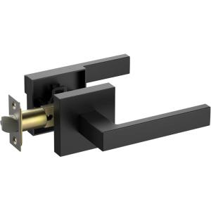 imageeufy Security Square Door Handle  Easy Installation Fits All  Matte Black