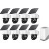 imageeufy Security SoloCam S340 8Cam Kit HomeBase S380 Solar Security Camera Wireless Outdoor Camera 360 Pan and Tilt Surveillance No Blind Spots 24 GHz WiFi No Monthly Fee