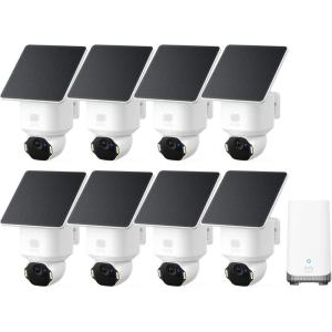imageeufy Security SoloCam E42 8Cam Kit HomeBase S380 4K Security Camera Wireless Outdoor Solar Powered AI Motion Tracking Strobe Light Pan amp Tilt Facial Recognition Local Storage Up to 16 TB
