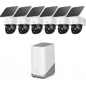 imageeufy Security SoloCam S340 6cam kit Solar Security Cameras Wireless Outdoor 360 Pan amp Tilt Surveillance No Blind Spots 24 GHz WiFi No Monthly Fee