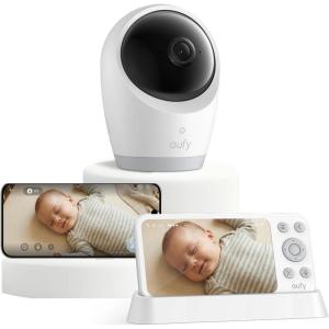 imageeufy Security E21 Baby Monitor with 4K UHD Camera 5 720p Screen PanTilt and 8 Zoom Dual WiFiLocal Connection 247 App Recording Portable Builtin BatteryPowered Camera ANR4K baby monitor E21