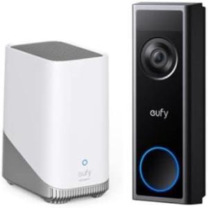 imageeufy Video Doorbell C31 with HomeBase S380 2K FHD Dual Power Options Live Video Call Easy Installation QuickRelease Battery 247 Recording Human and Motion Detection No Monthly Fee