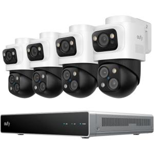 imageeufy 4K NVR Security Camera System S4 Max 8 Cam with 8TB HDD POE Wired 247 Recording Triple Lens BulletPTZ Cam 360 PTZ Up to 16CH CrossCam Tracking 8 Auto Zoom Smart Video Search4 BulletPTZ Cams no HDD