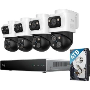 imageeufy 4K NVR Security Camera System S4 Max 8 Cam with 8TB HDD POE Wired 247 Recording Triple Lens BulletPTZ Cam 360 PTZ Up to 16CH CrossCam Tracking 8 Auto Zoom Smart Video Search4 BulletPTZ Cams w4TB