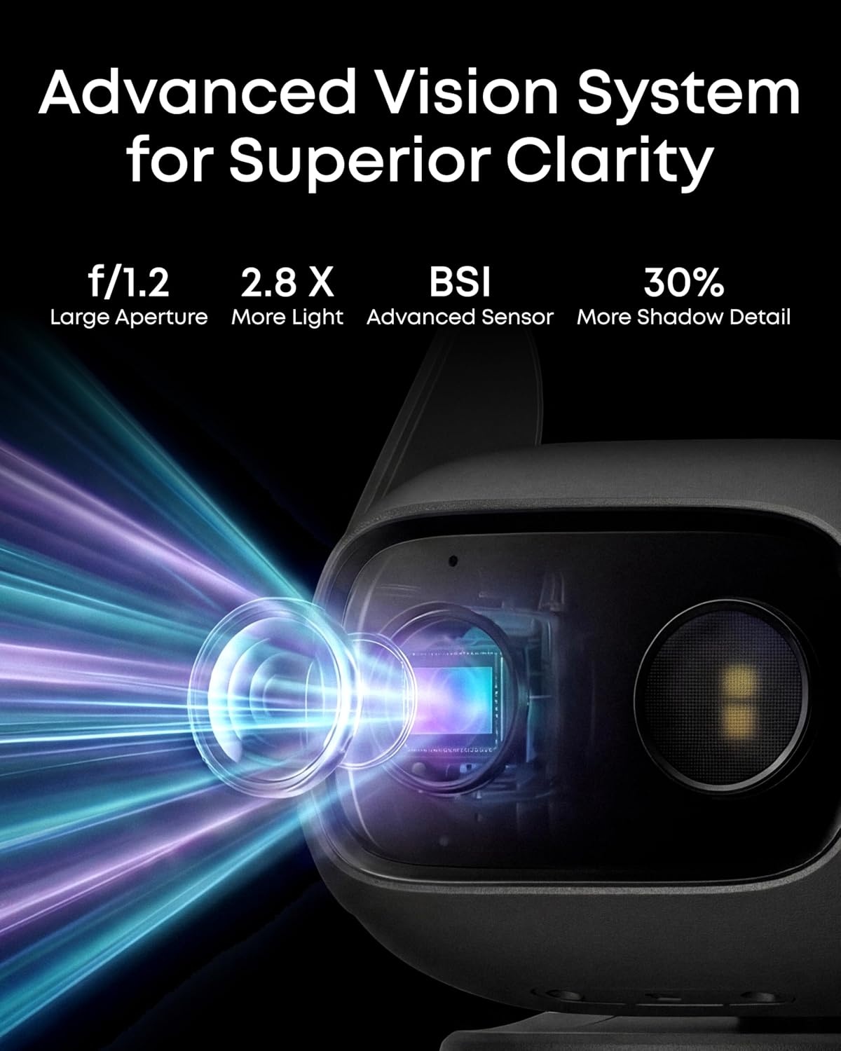 image:imageeufy Security IndoorOutdoor Camera C312Pack P66 SpotlightFree Color Night Vision 360 Coverage View AutoTrackingHumanVehiclePetCry Detection 247 Recording Black No SubscriptionBlack