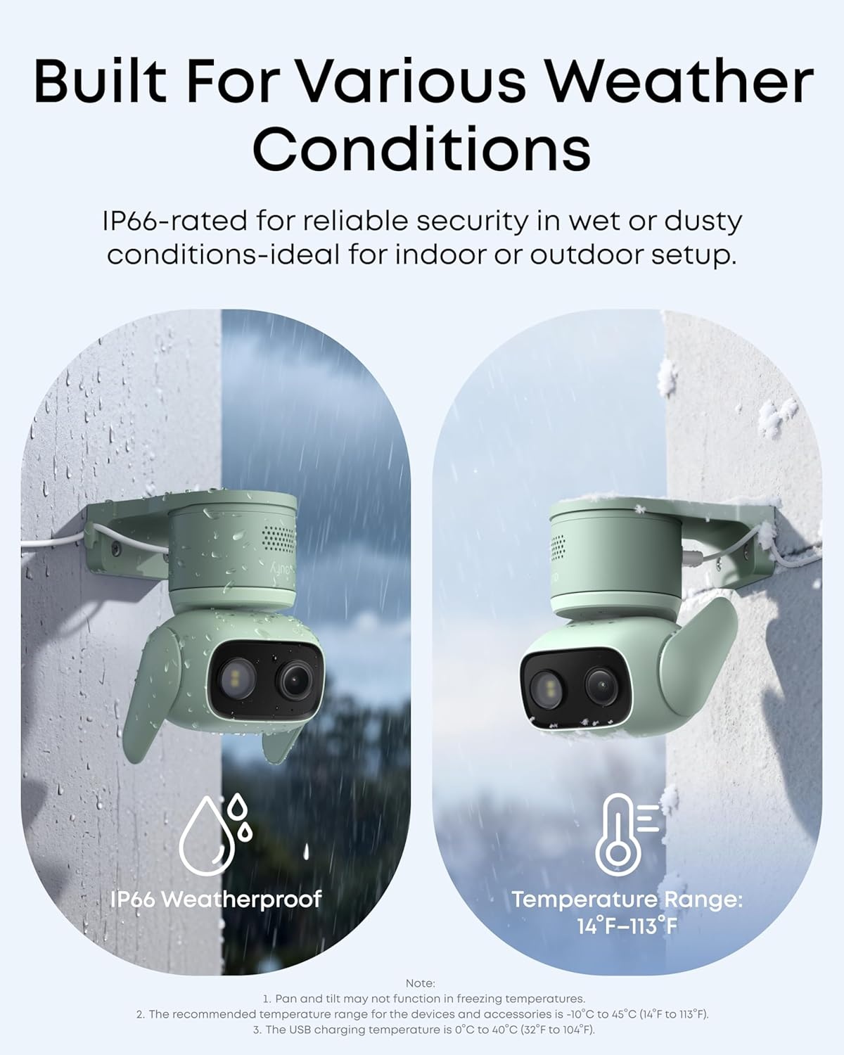 image:imageeufy Security IndoorOutdoor Camera C312Pack P66 SpotlightFree Color Night Vision 360 Coverage View AutoTrackingHumanVehiclePetCry Detection 247 Recording Black No SubscriptionGreen