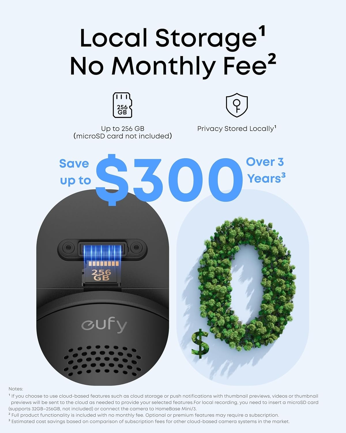 image:imageeufy Security IndoorOutdoor Camera C312Pack P66 SpotlightFree Color Night Vision 360 Coverage View AutoTrackingHumanVehiclePetCry Detection 247 Recording Black No SubscriptionBlack