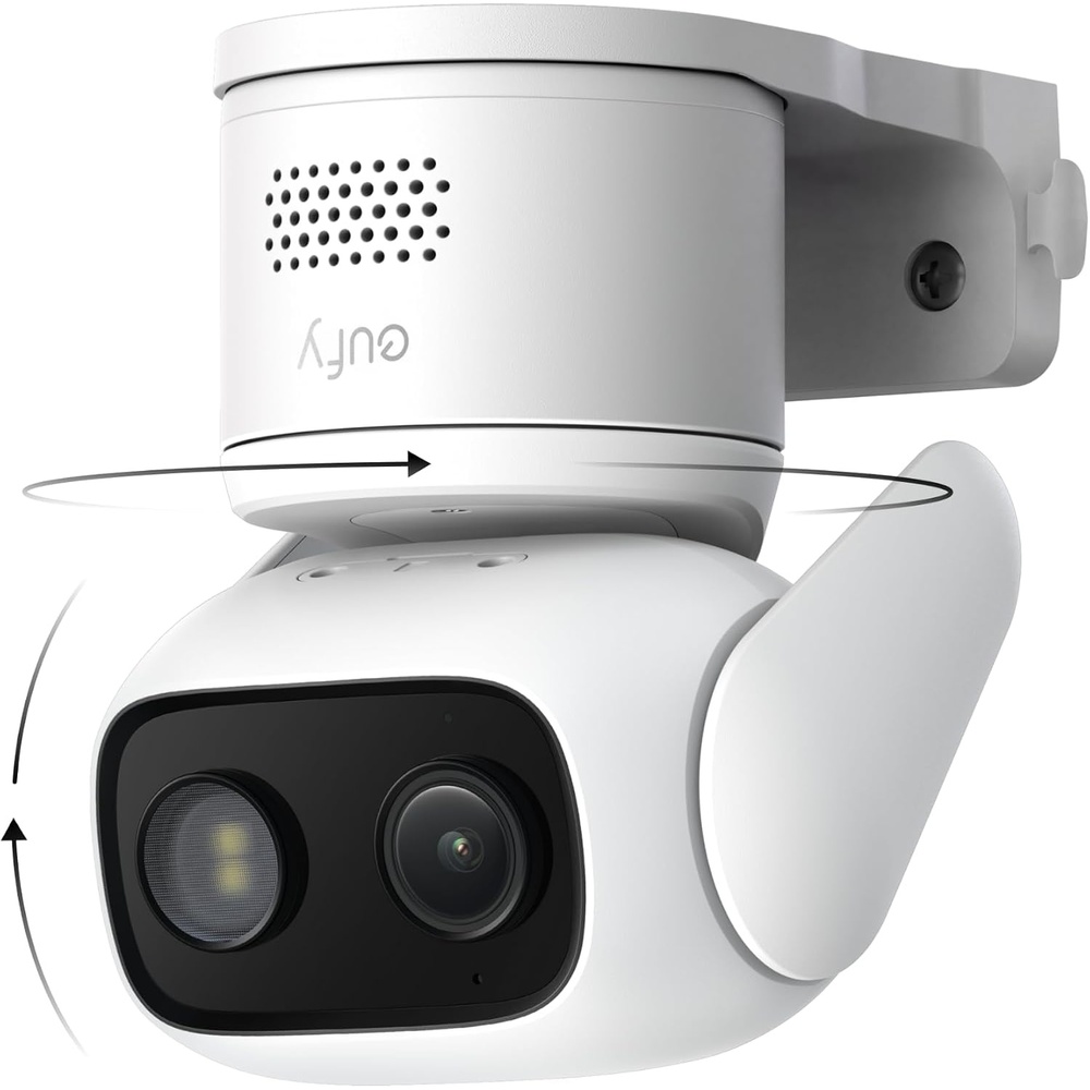 image:imageeufy Security IndoorOutdoor Camera C312Pack P66 SpotlightFree Color Night Vision 360 Coverage View AutoTrackingHumanVehiclePetCry Detection 247 Recording Black No Subscriptionwhite