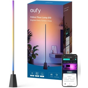 image:imageeufy Indoor Floor Lamp E10 RGBWW LED Smart FLoor Lamp for Living Room and Bedroom 16 Million Colors 1700 Lumens Works with Alexa Google Endless AI Light Themes for Christmas Halloween Black