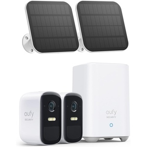 image:imageeufy Security eufyCam 2C 2Cam Kit with Solar Panel 2W Security Camera Wireless Outdoor Home Security System HomeKit Compatibility 1080p HD IP67 Night Vision Motion Only Alert Renewed